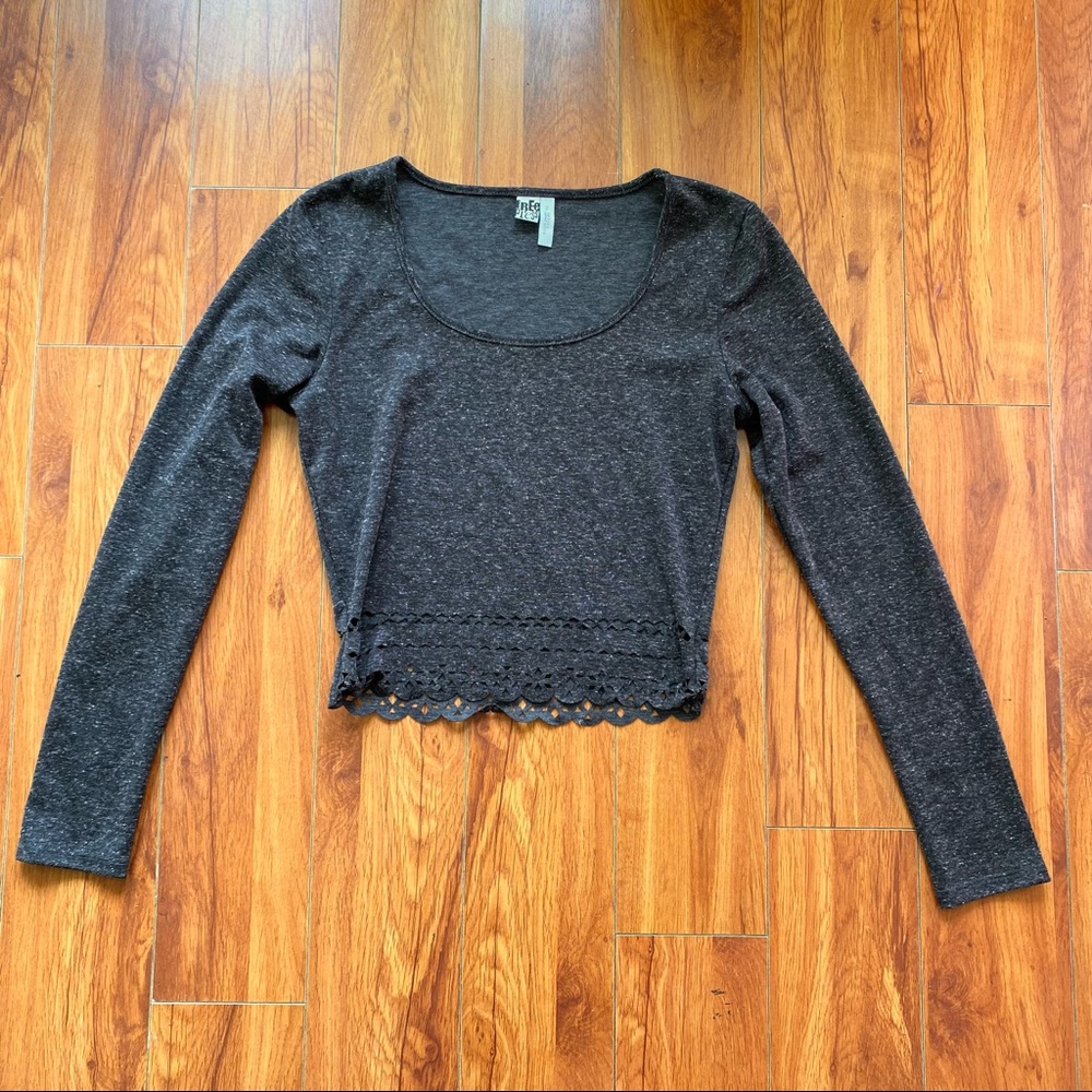 Free Press Laser Cut Crop Top